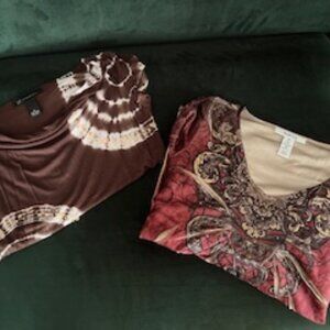 Set of 2 INC International Concepts & Style & Company  Two Bohemian Style Tops